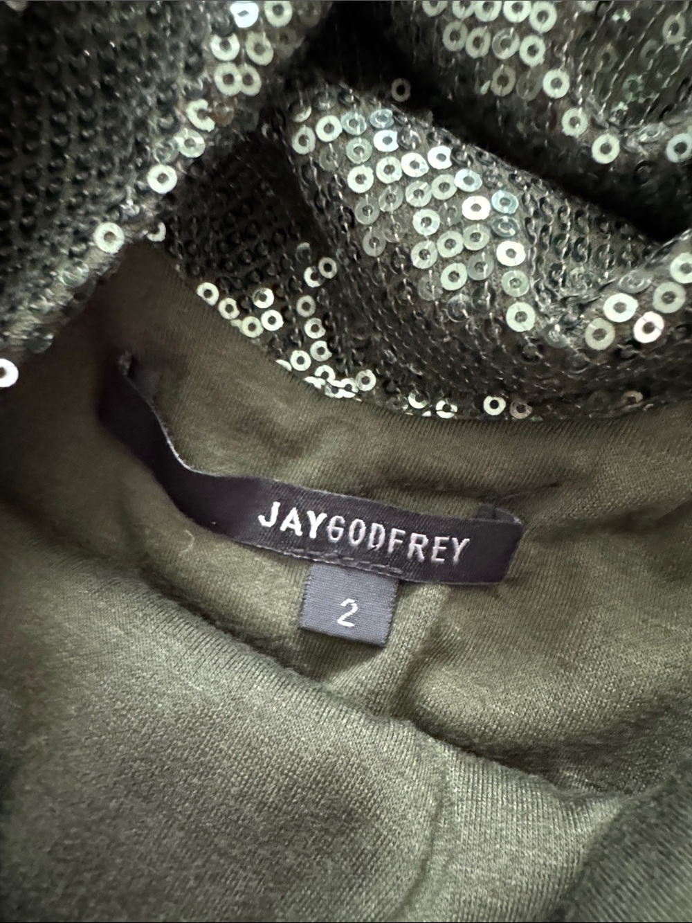 Jay Godfrey Emerald Sequin Long-Sleeve Bodycon Dress - Picture 2 of 4